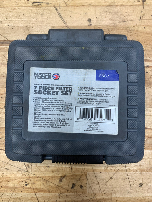 Matco Oil Filter Socket Set FSS7