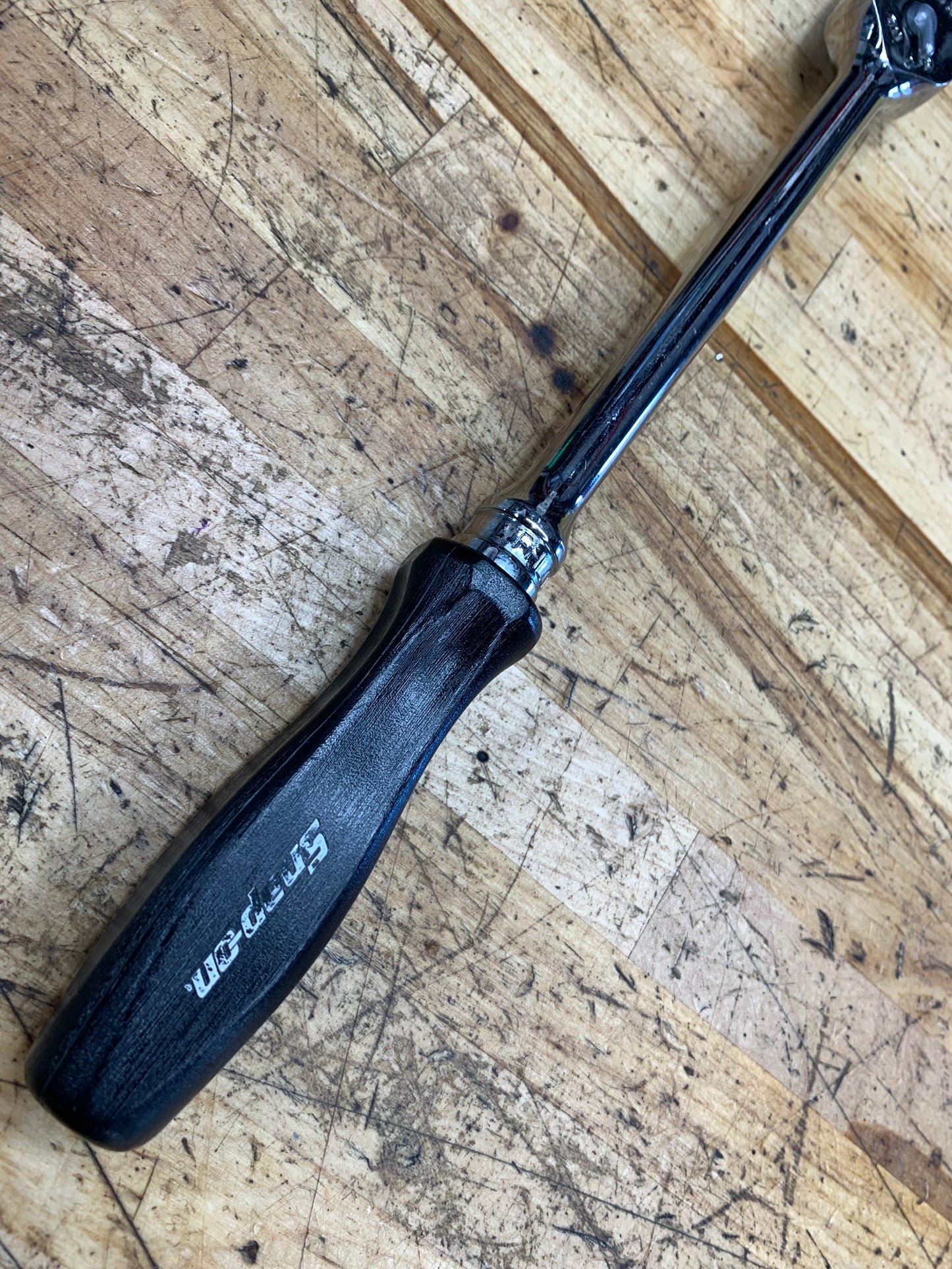 Snap On 3/8" Long Hard Handle Ratchet USA FHLD80