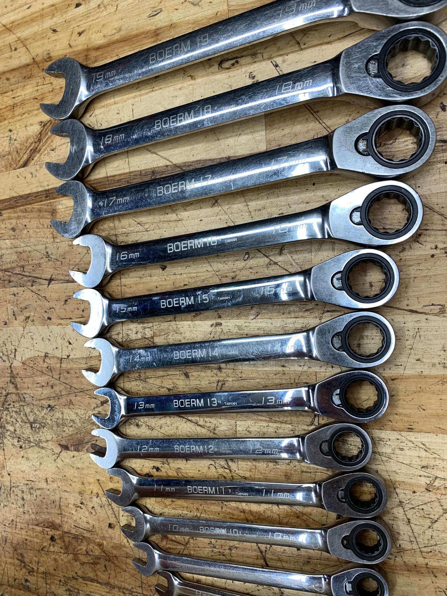 Blue Point Metric Ratcheting Combo Wrench Set 8-19mm 12pc BOERM712