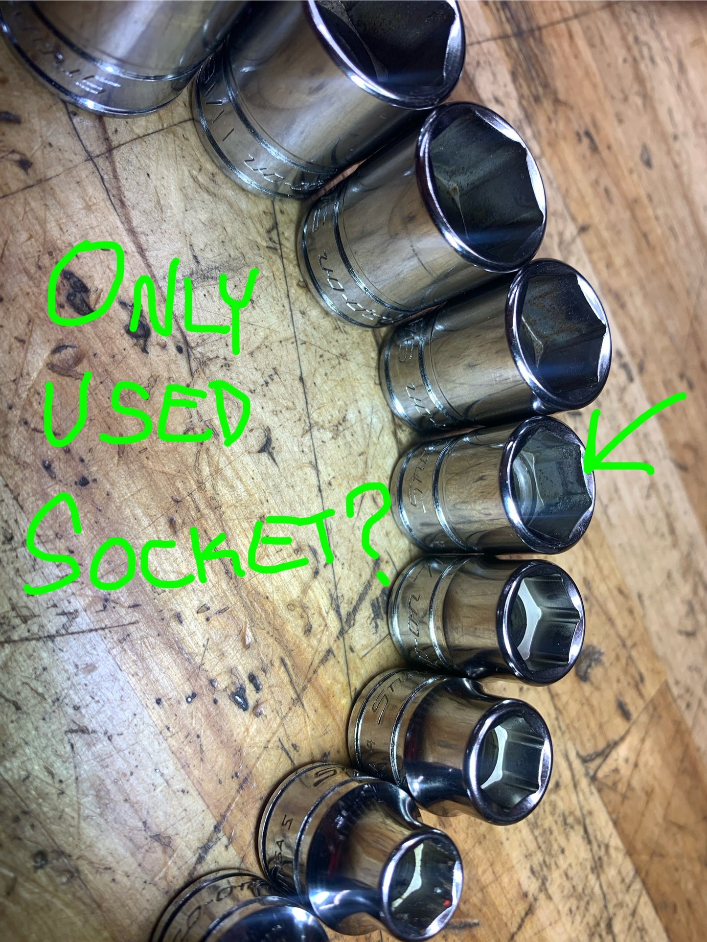 Snap On 3/8" SAE Shallow Socket Set 11pc MINT USA 211FSY