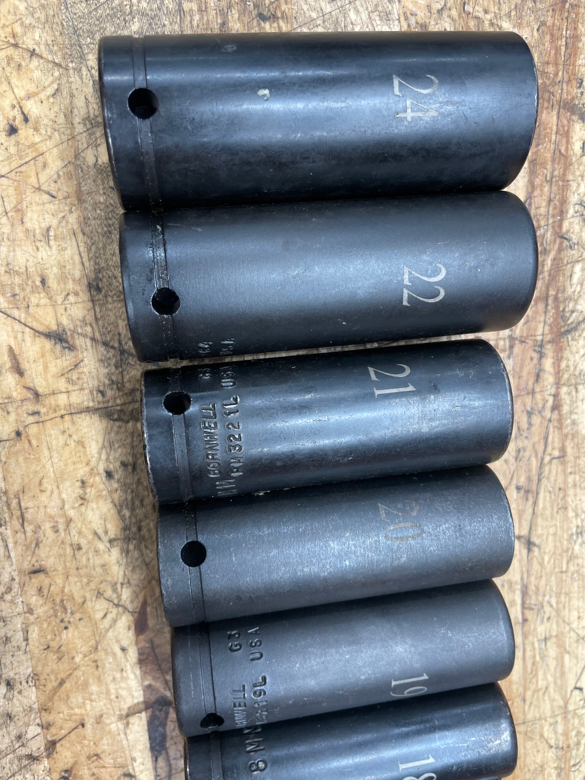 Cornwell 1/2” Metric Deep Impact Socket Set 10-24mm 14pc USA