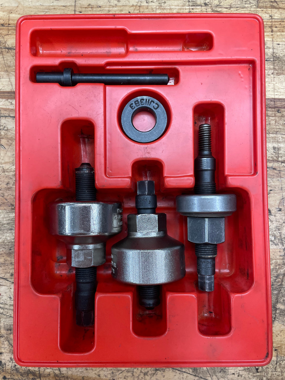 Snap On Power Steering Pulley Puller Installer Tray Set CJ3PSA