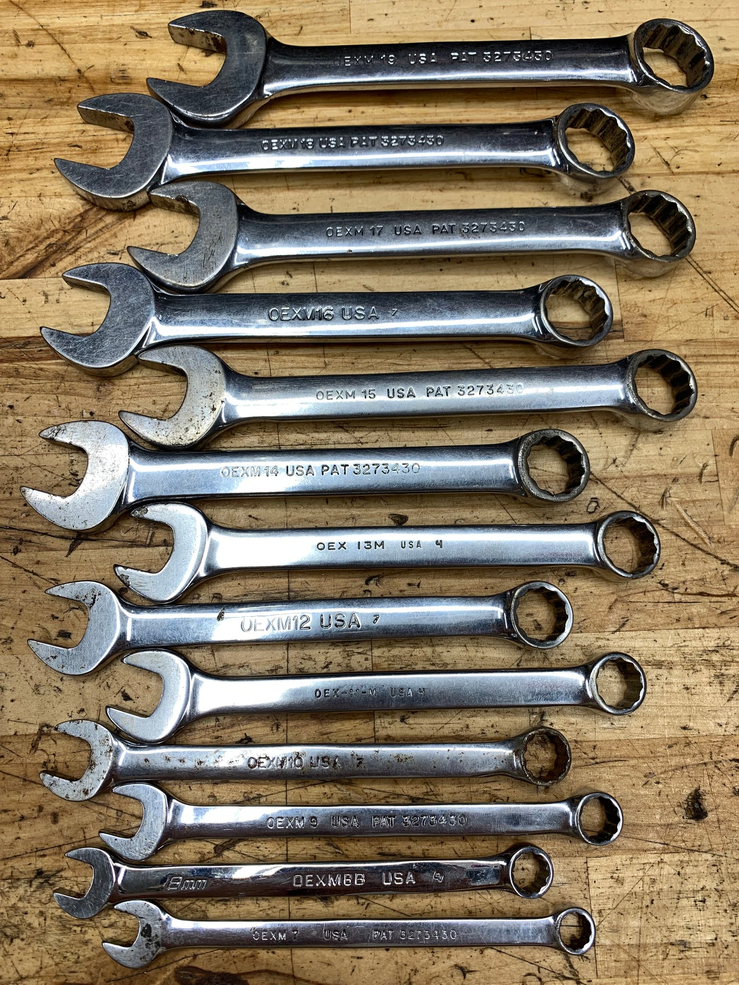 Snap On Metric Short Pattern Wrench Set 13pc 7-19mm USA