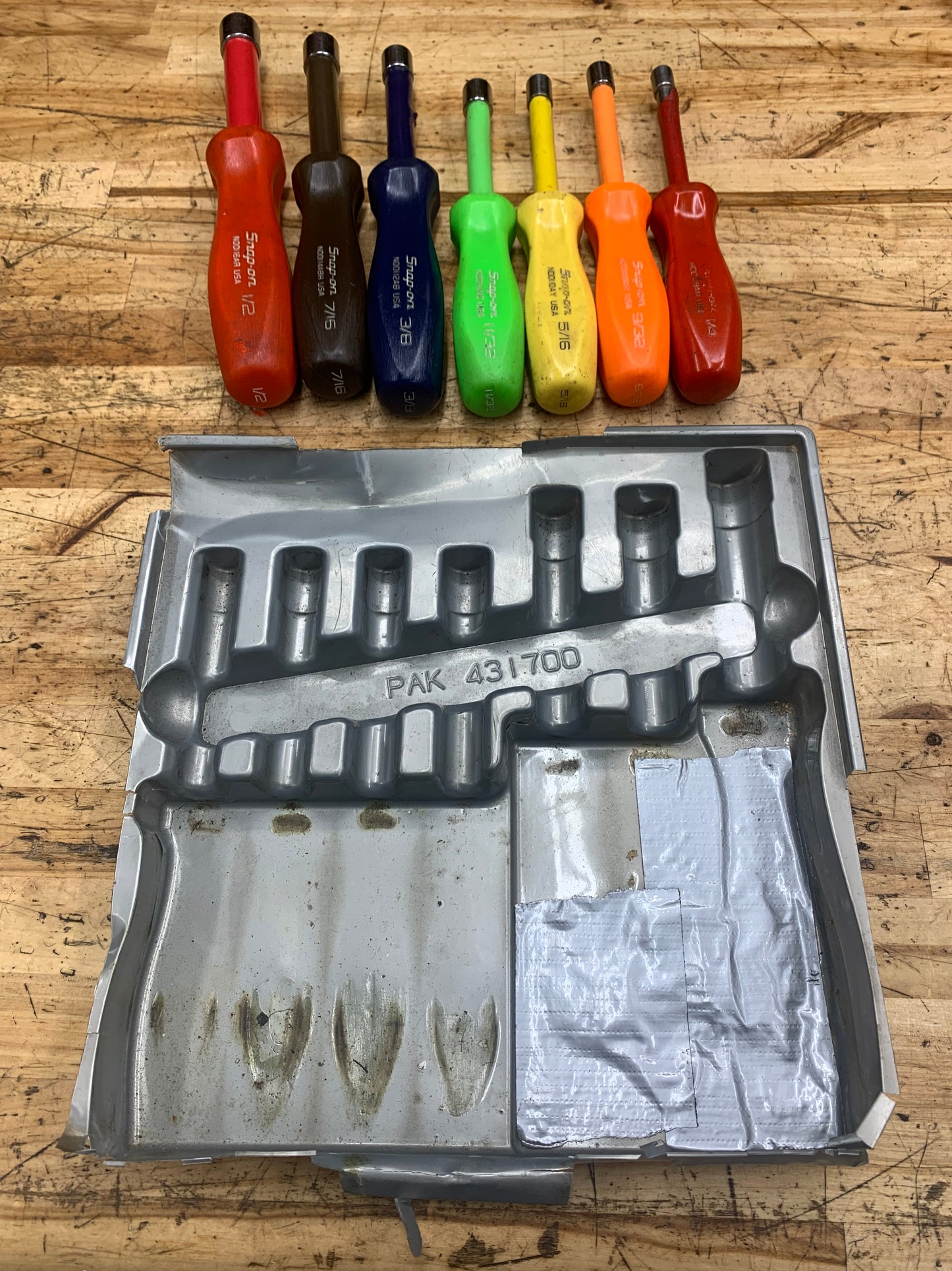 Snap On SAE Nut Driver Set 7pc Set USA NDD1070A