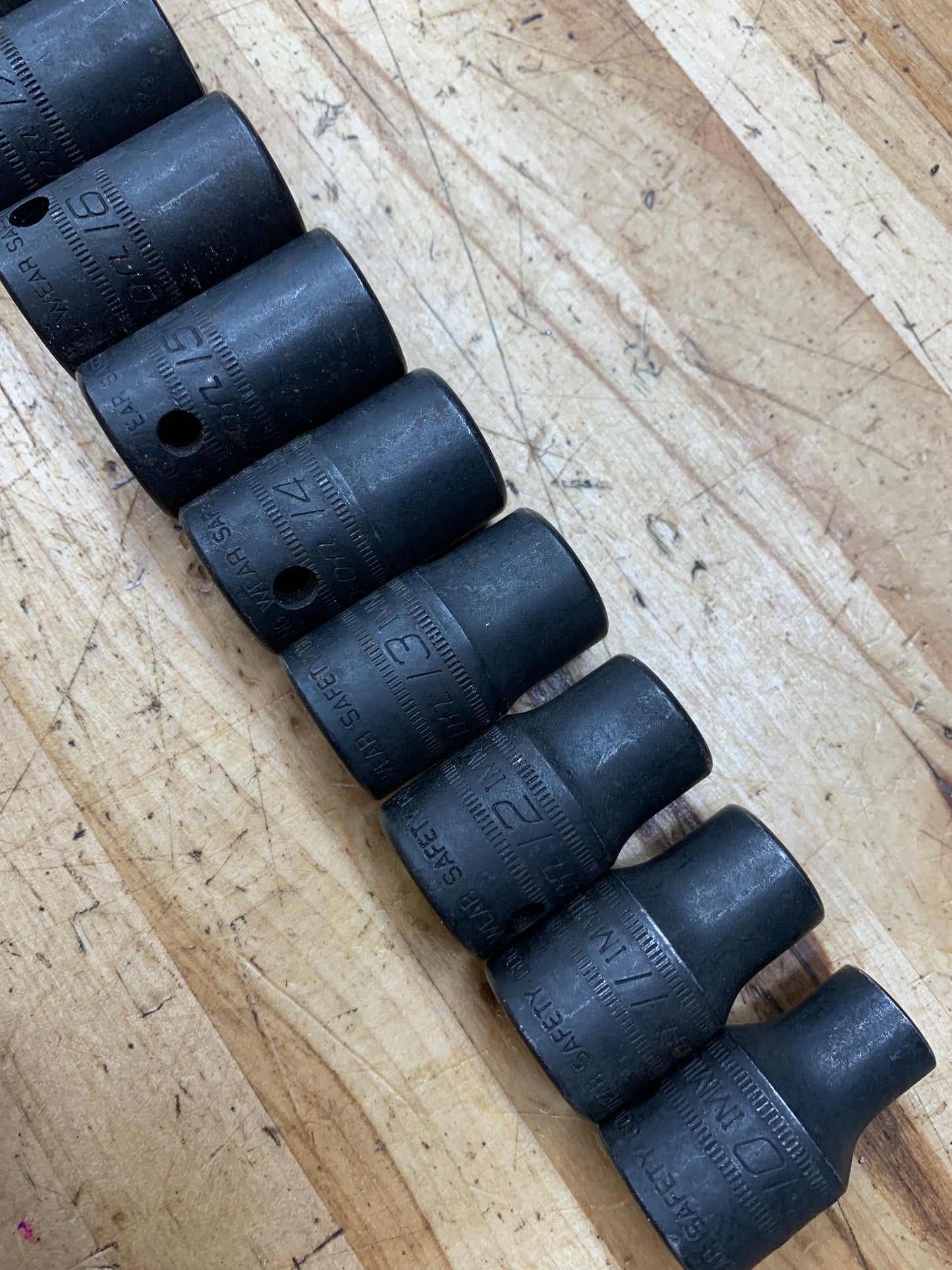Snap On 1/2" Metric Shallow Impact Socket Set 10-19mm USA 10pc 310IMMYA