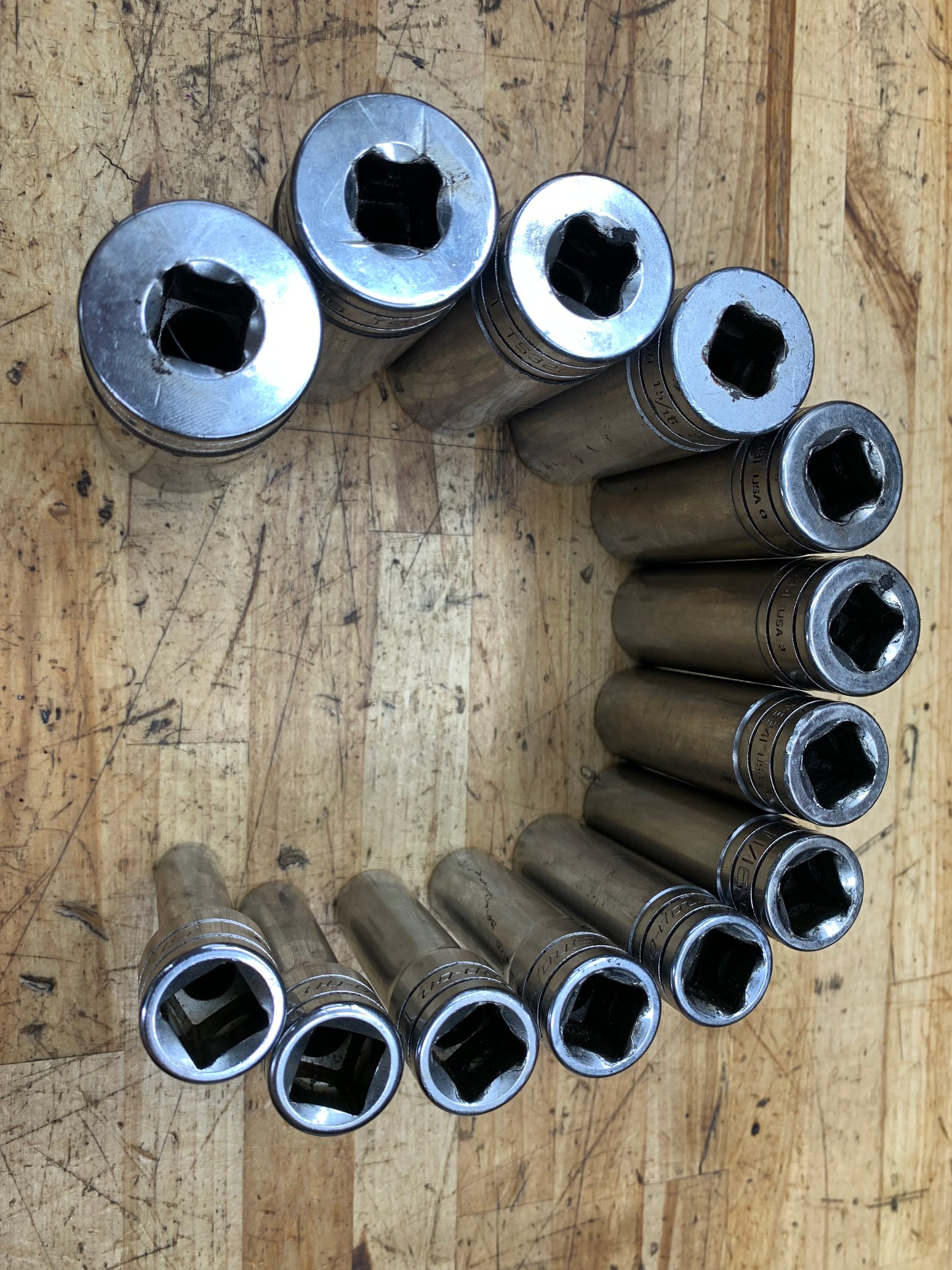 Snap On 1/2" SAE Deep Socket Set 13pc USA 313TSYA