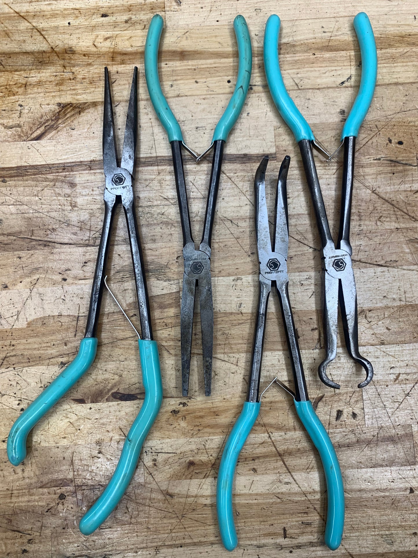 Matco 4pc Long Plier Bundle: Needlenose, Hose Grip, Duck Bill
