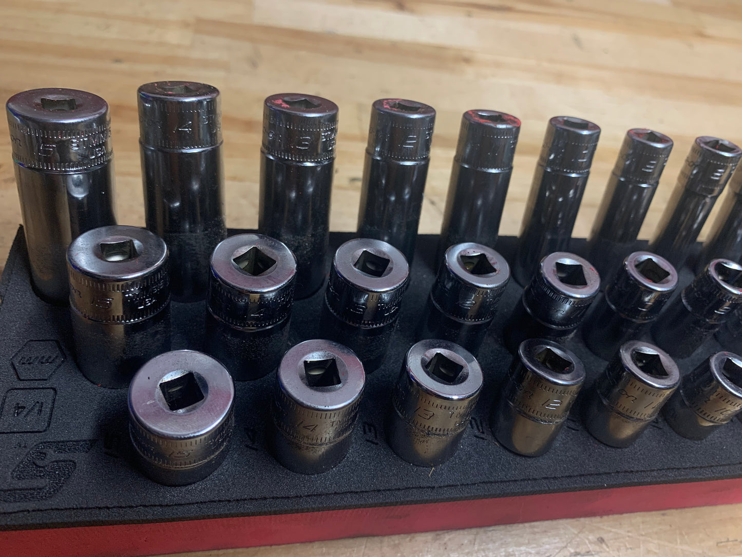 Snap On 1/4" Metric Master Socket Set in Foam. 142STMMSYFR1