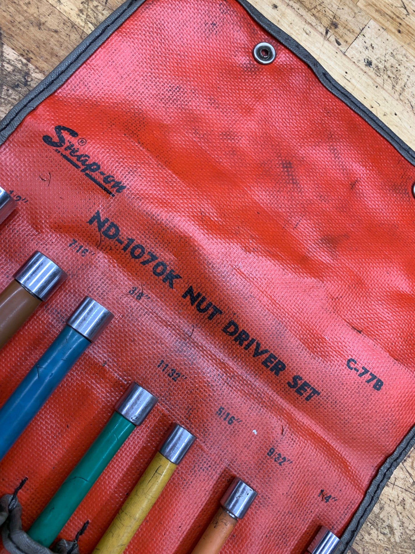 Snap On Vintage SAE Nut Driver Set 7pc. USA ND-1070K