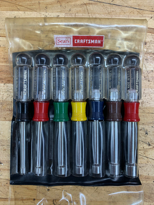 Craftsman SAE Nut Driver Pouch Set 7pc USA 94196
