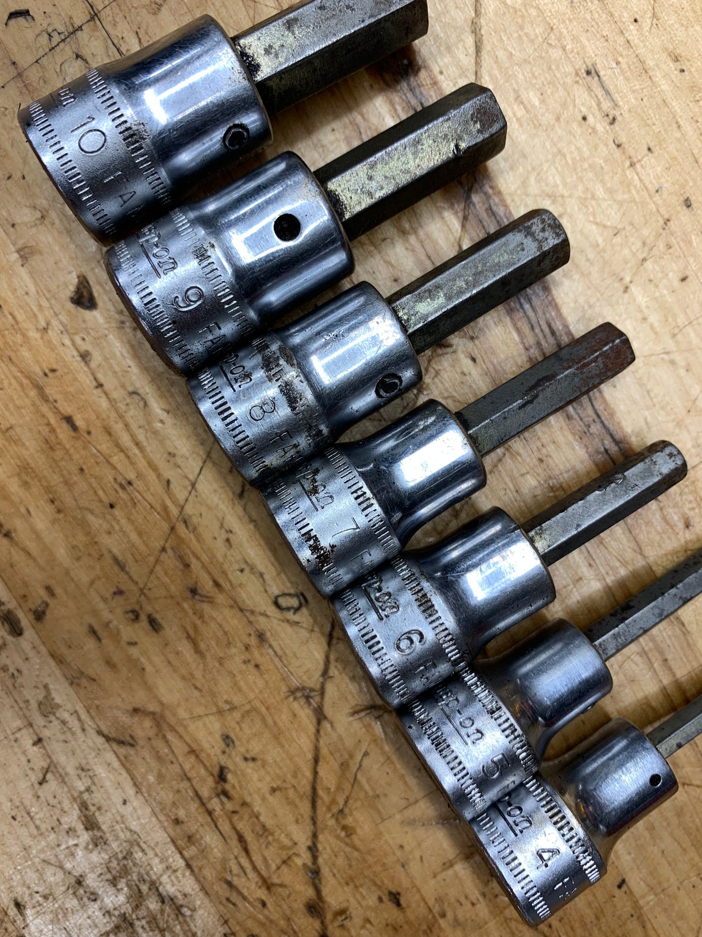 Snap On 3/8” Metric Hex Bit Socket Set 7pc USA 207EFAMY