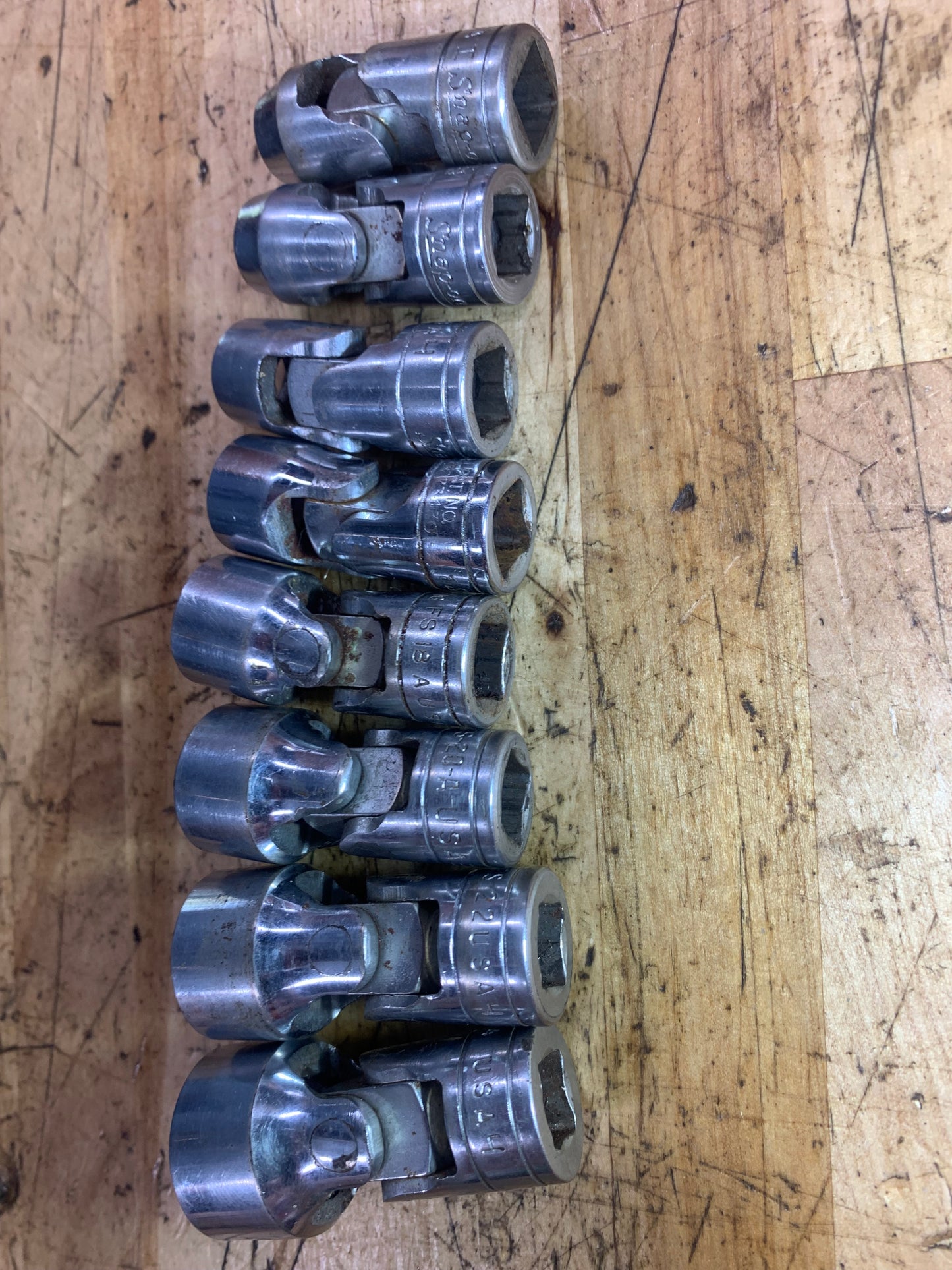 Snap On 3/8” SAE Universal Swivel Sockets 8pc USA