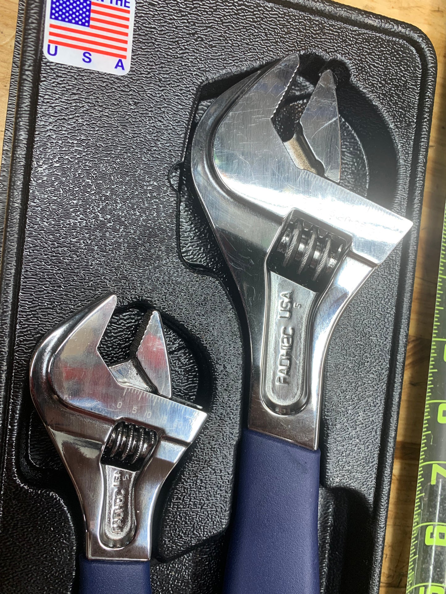 Snap On Power Blue Adjustable Wrench Tray Set 2pc USA FADH702C1