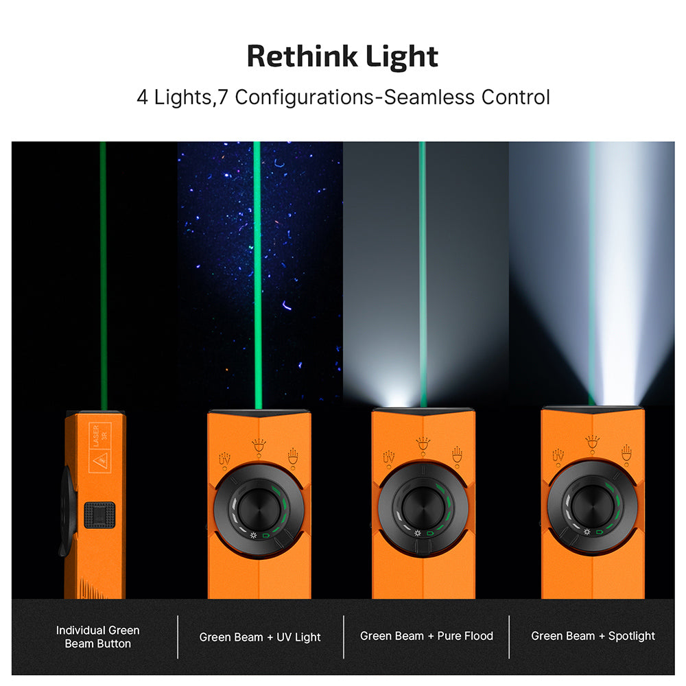 Olight ArkPro EDC Flashlight 1500 Lumens UV Laser Flat Unibody  Orange BRAND NEW