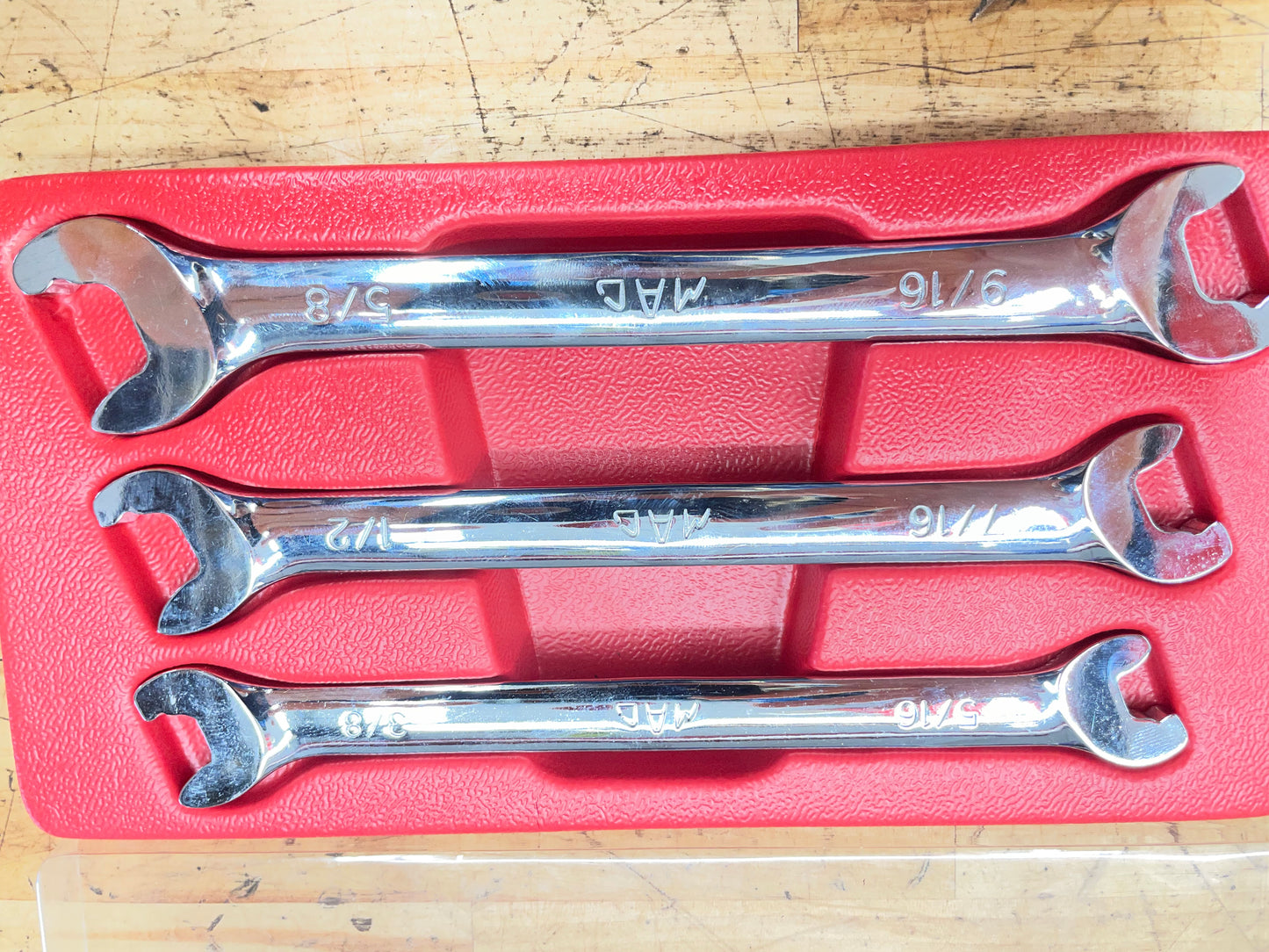 Mac SAE Speed Flare Wrench Set RARE 3pc 5/16”-5/8” LIKE NEW