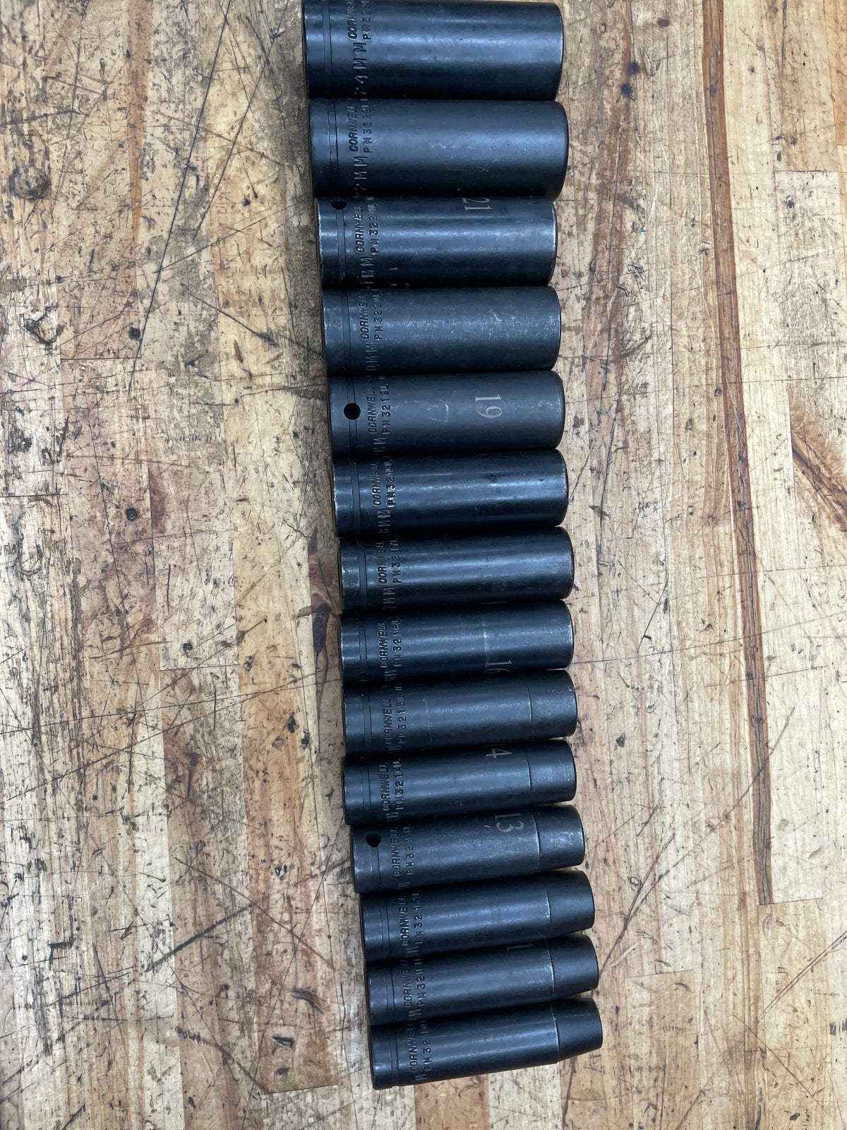 Cornwell 1/2” Metric Deep Impact Socket Set 10-24mm 14pc USA