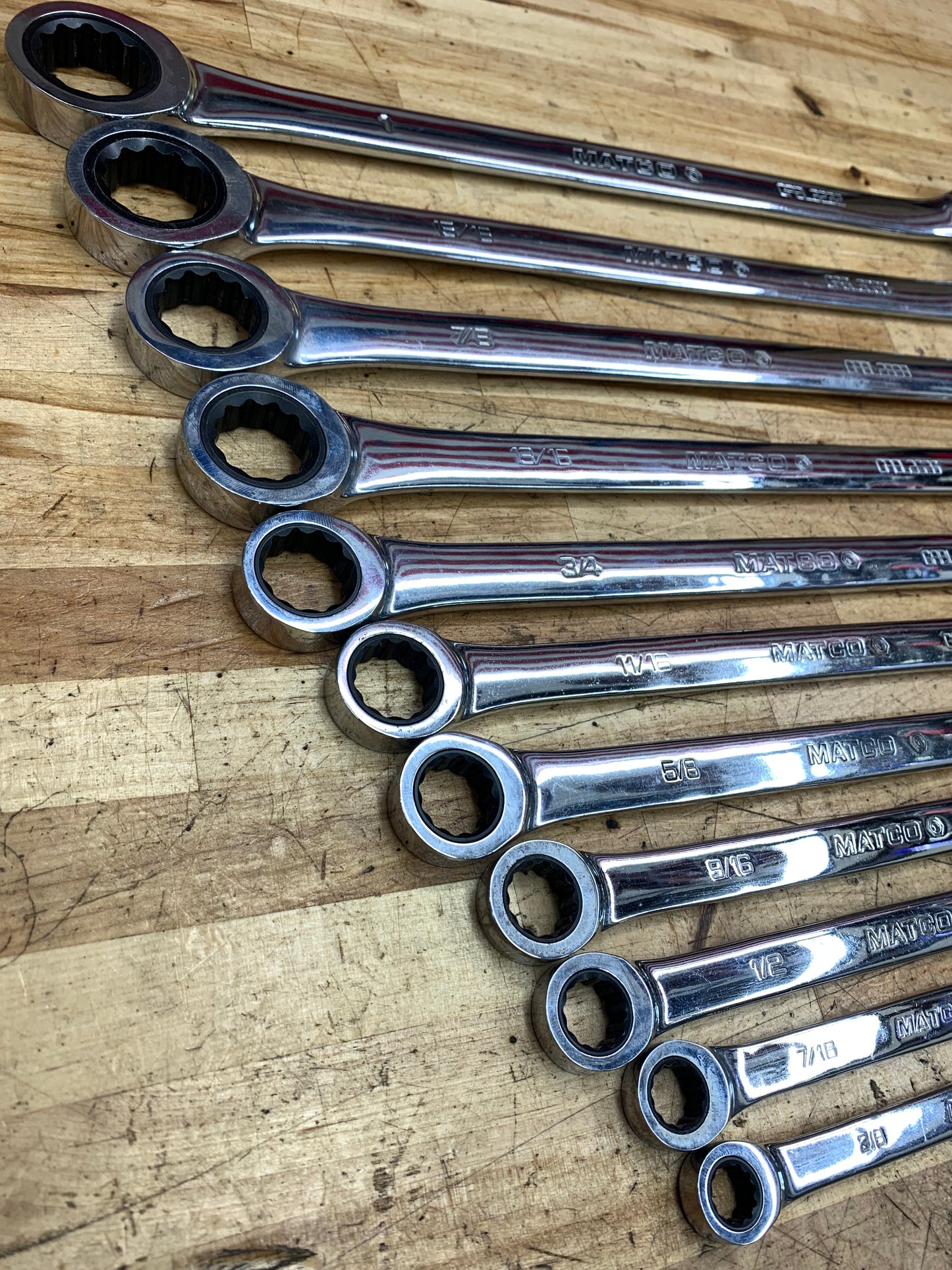 Matco SAE Ratcheting XL Box Wrench Set 11pc USA