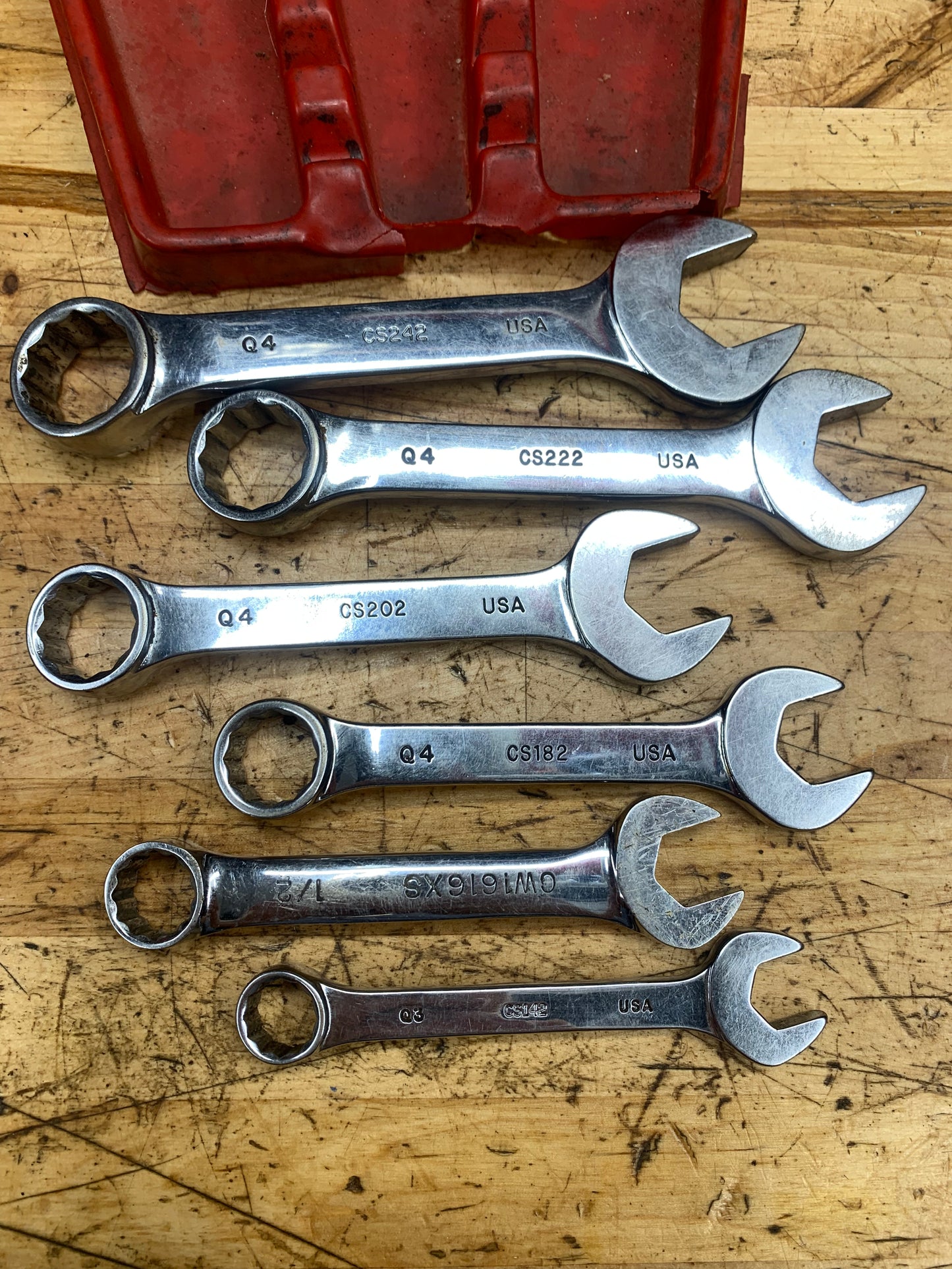 Mac Tools* SAE Stubby Combo Wrench Set 6pc USA