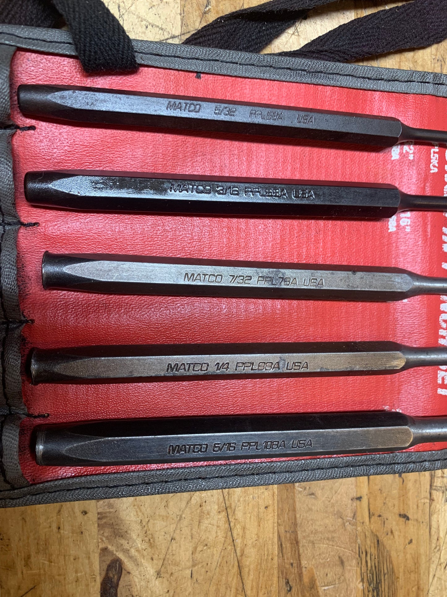Matco Long Pin Punch Set 5pc. USA SPPL5KA
