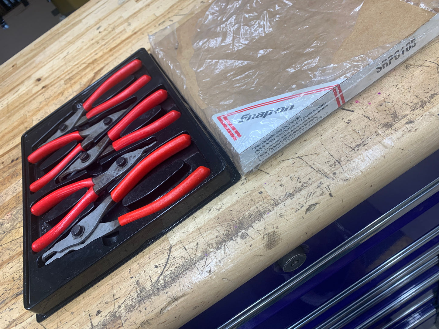 Snap On Snap Ring Plier Tray Set 5pc USA SRPC105