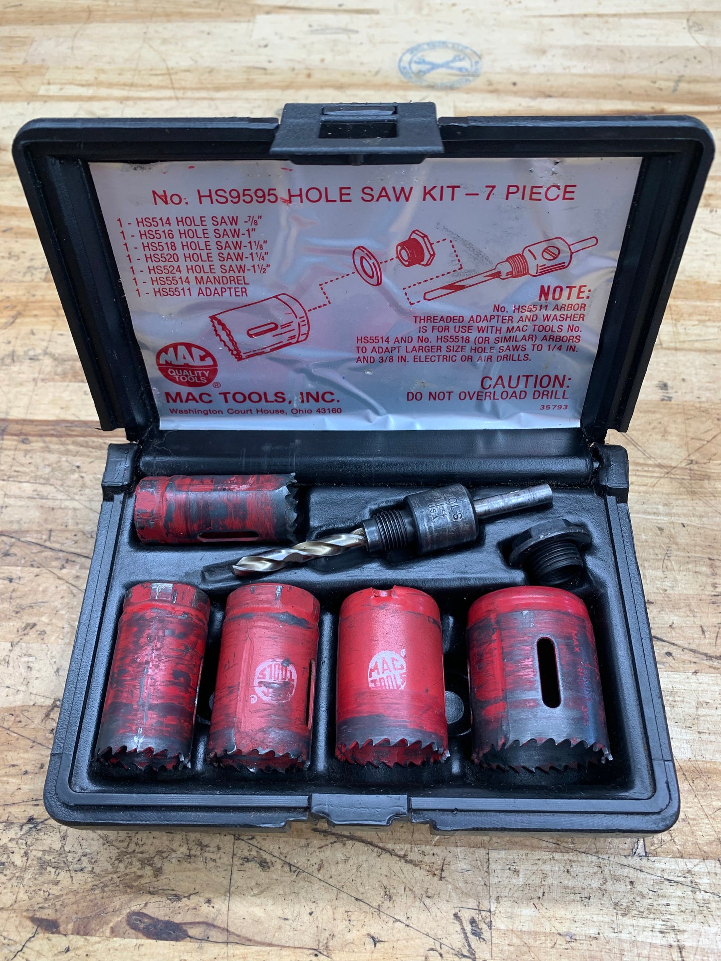 Mac Tools Hole Saw Kit USA HS9595