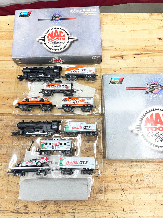Mac Tools Vintage 1999 Collectors Club John Force & Tony Stewart Die Cast Tribute Train SET Revel