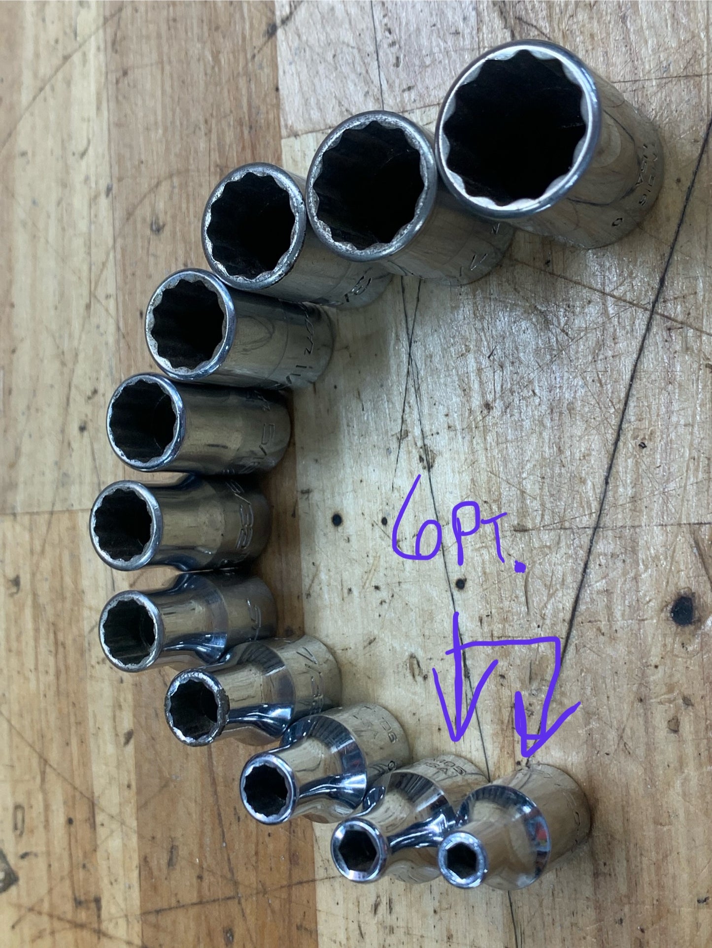 Snap On 1/4" Shallow Socket set SAE 11pc