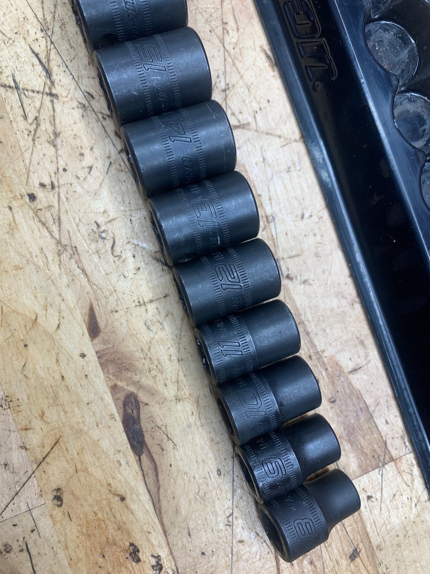 Snap On 3/8” Metric Shallow Impact Socket Set 14pc 8-24mm USA 214IMFMYA