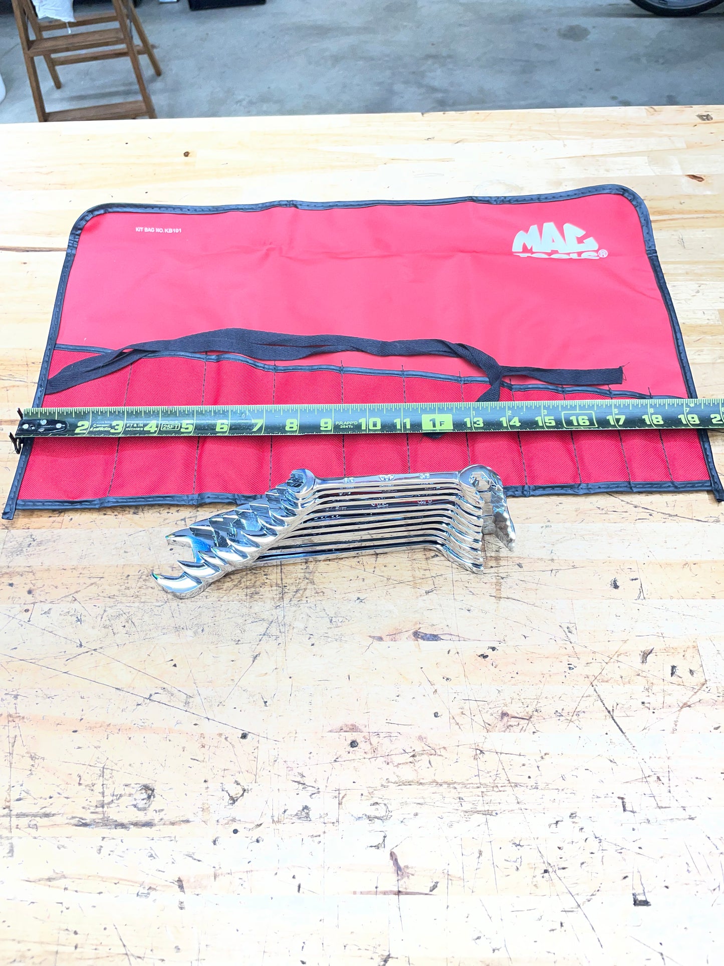 Mac Tools SAE Four Way Angle Open Wrench Set 11pc. 3/8”-1” LIKE NEW USA SDA11K