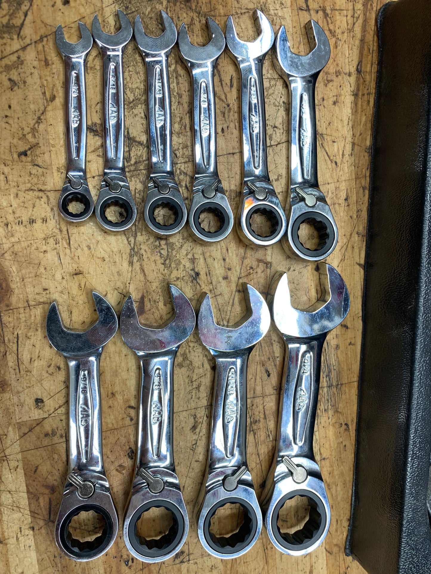 Mac Tools SAE Stubby Combo Wrench Set 10pc Mac Tools SRWS210PTA