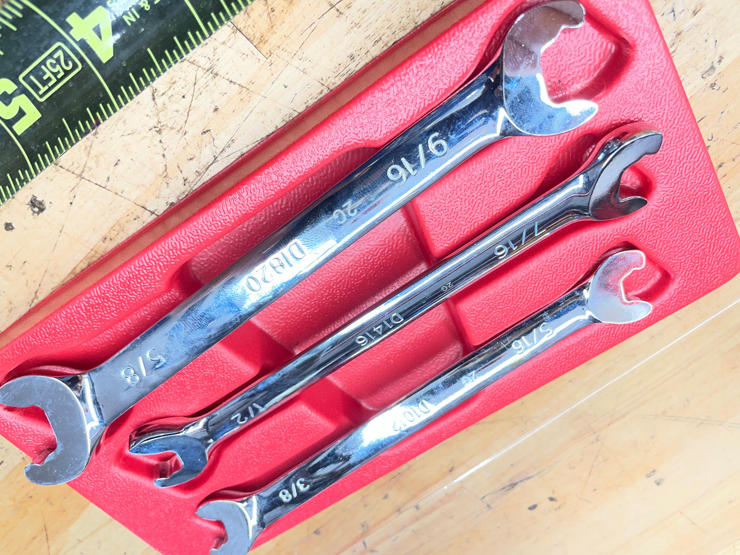 Mac SAE Speed Flare Wrench Set RARE 3pc 5/16”-5/8” LIKE NEW