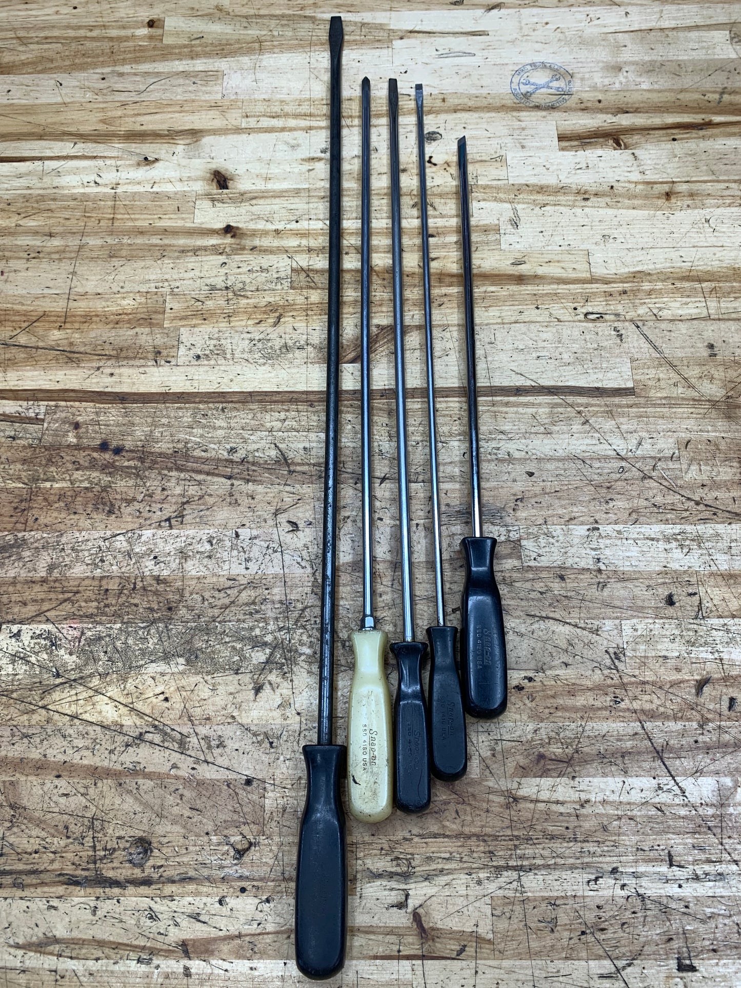 Snap On Long Screwdriver Set 5pc Vintage Hard Handle USA