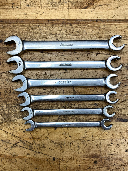Snap On SAE Flare/Open Combo Wrench Set 6pc USA