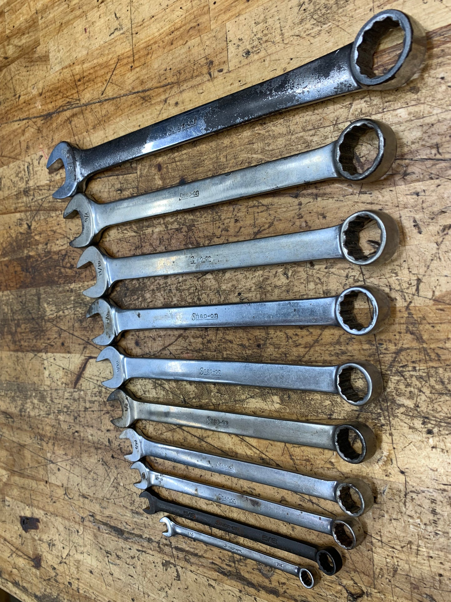 Snap On SAE Combo Wrench Set 10pc. 5/16" to 13/16" USA