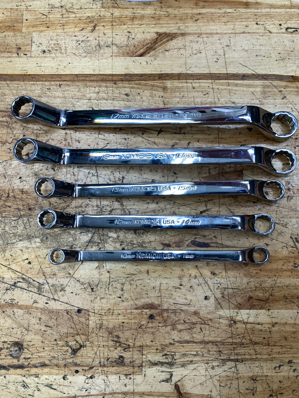 Snap On Metric 60 Degree Deep Offset Box Wrench Set 5pc 10-19mm USA NICE XOM605