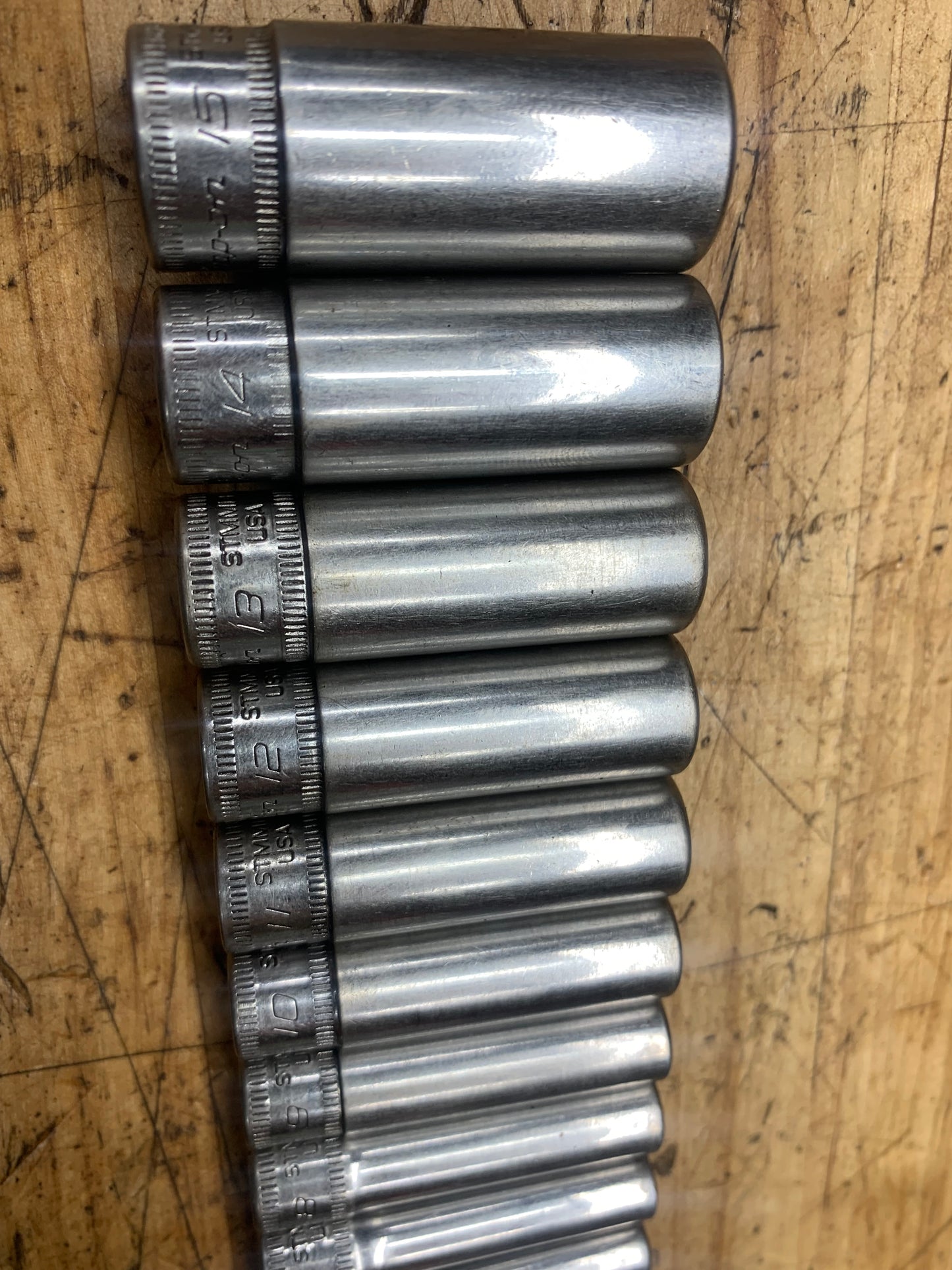 Snap On 1/4" Metric Deep Socket Set 13pc USA 113STMMY
