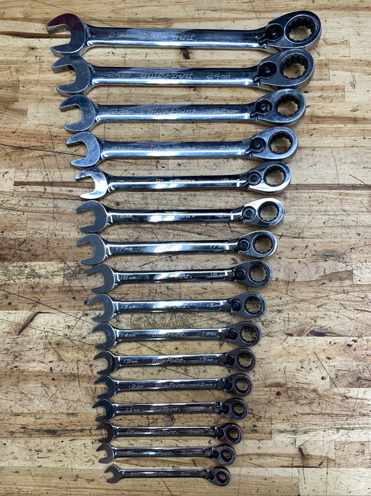 Blue Point Metric Ratcheting Wrench Set 8mm-25mm