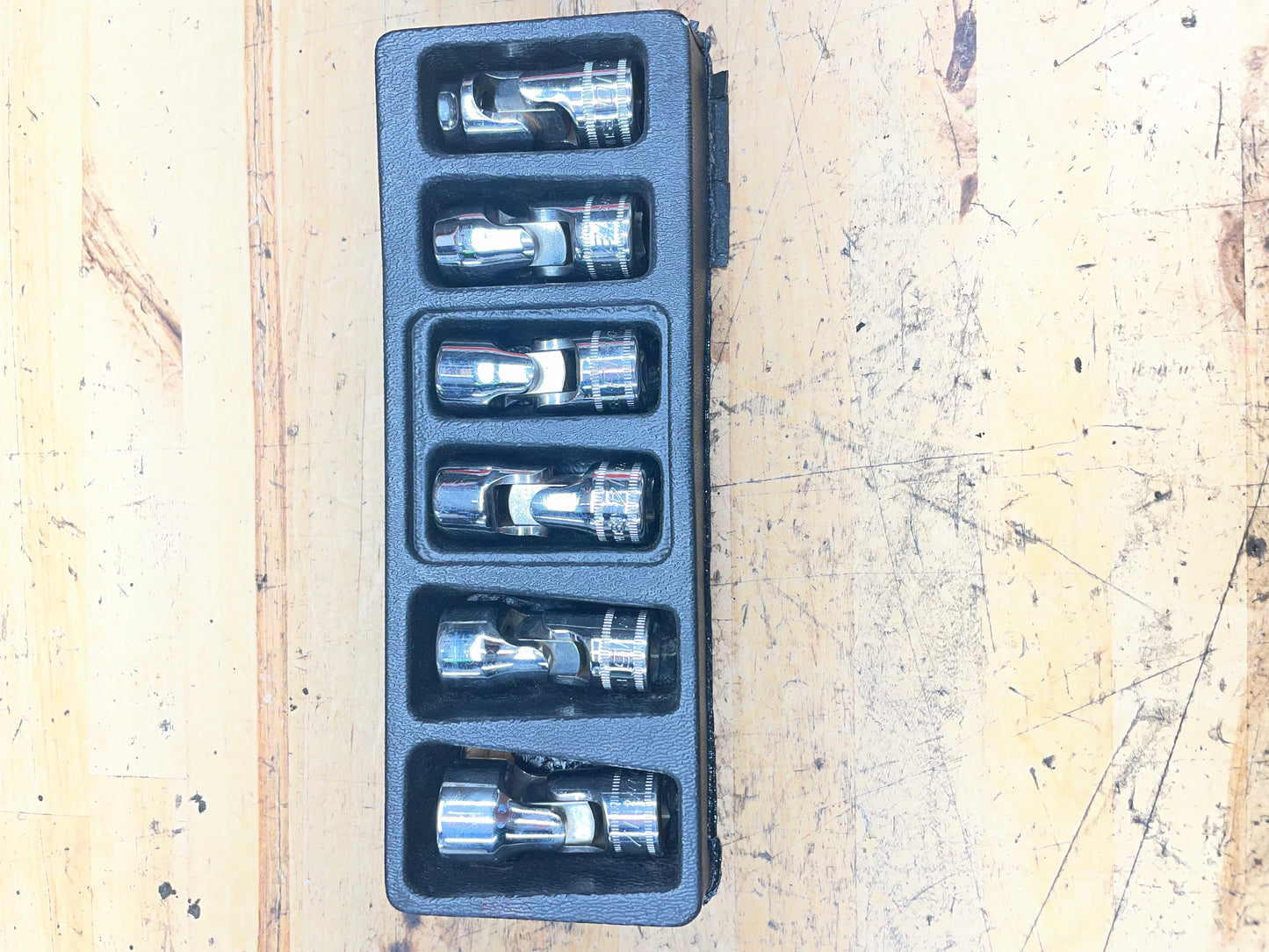 Snap On 3/8” Metric Universal Swivel Chrome Socket Set 6pc USA 206FSUMA