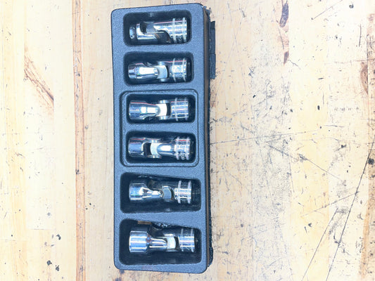 Snap On 3/8” Metric Universal Swivel Chrome Socket Set 6pc USA 206FSUMA