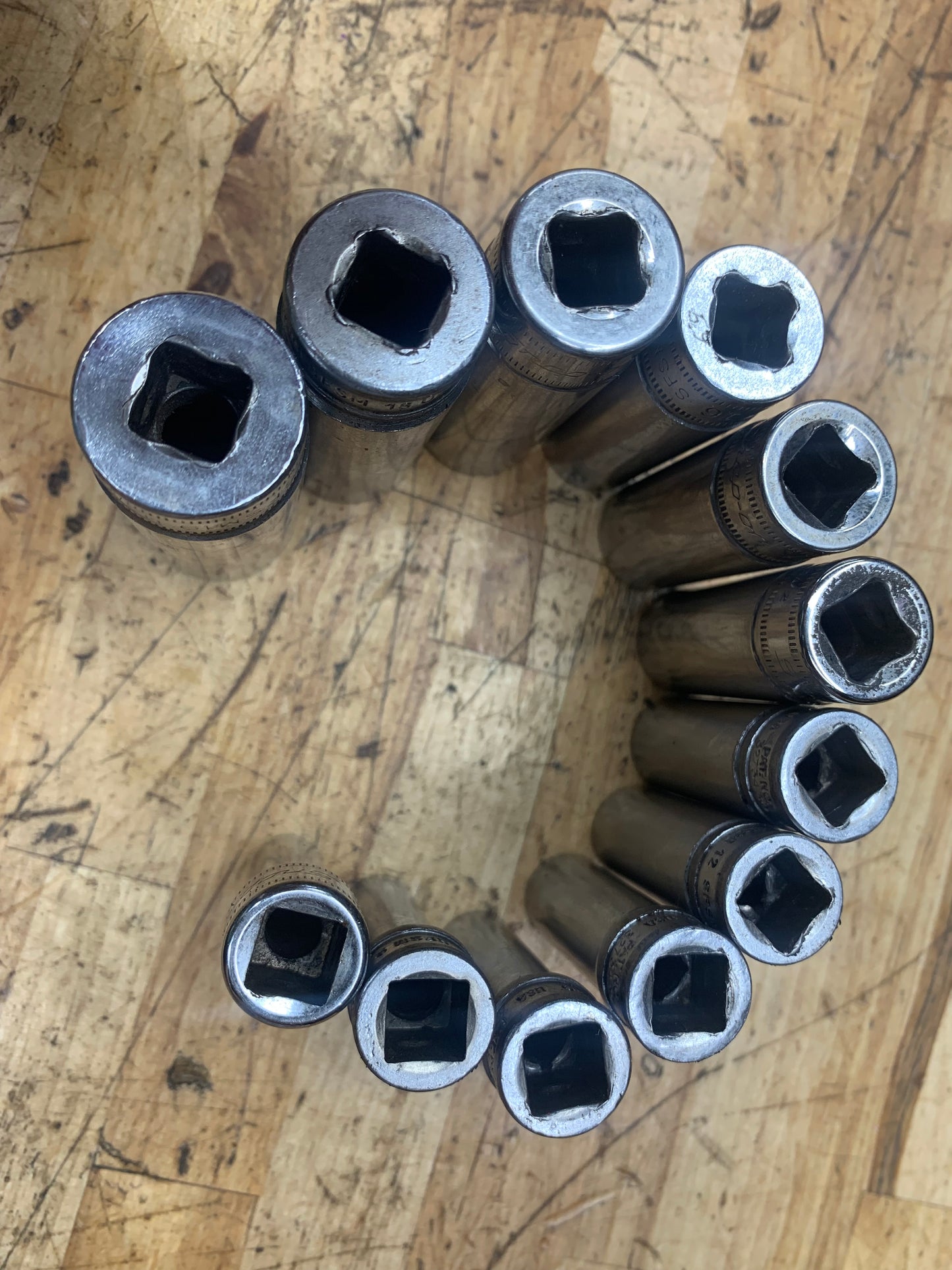Snap On 3/8” Metric 12pc Deep Socket Set USA 212SFSMY