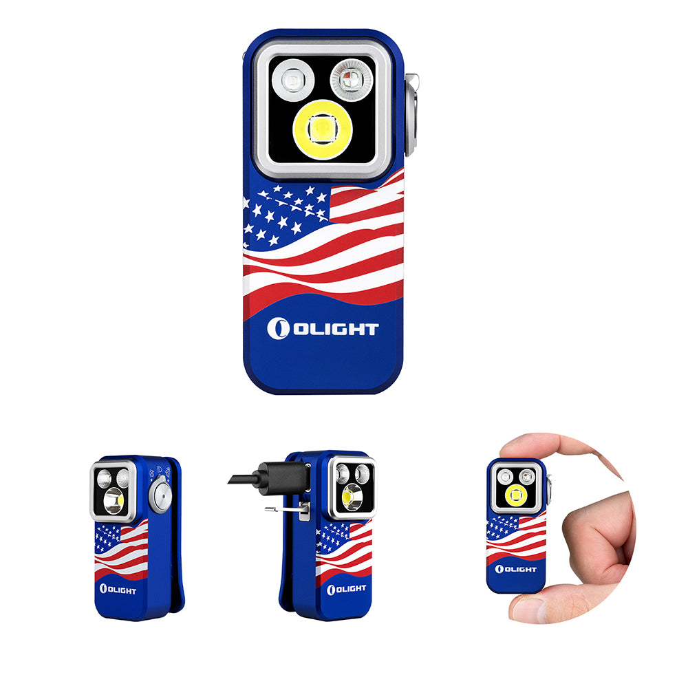 Olight Oclip Pro S Multifunctional EDC Clip Flashligh USA Flag BRAND NEW