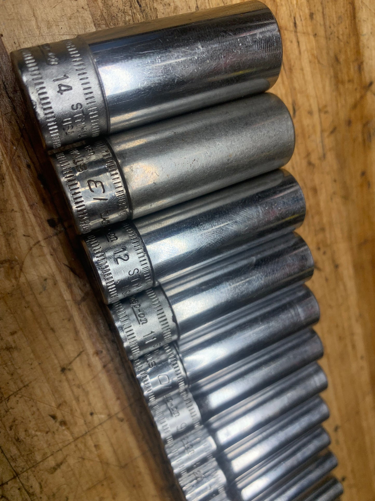 Snap On 1/4" Metric Deep Socket Set 12pc USA 112STMMY