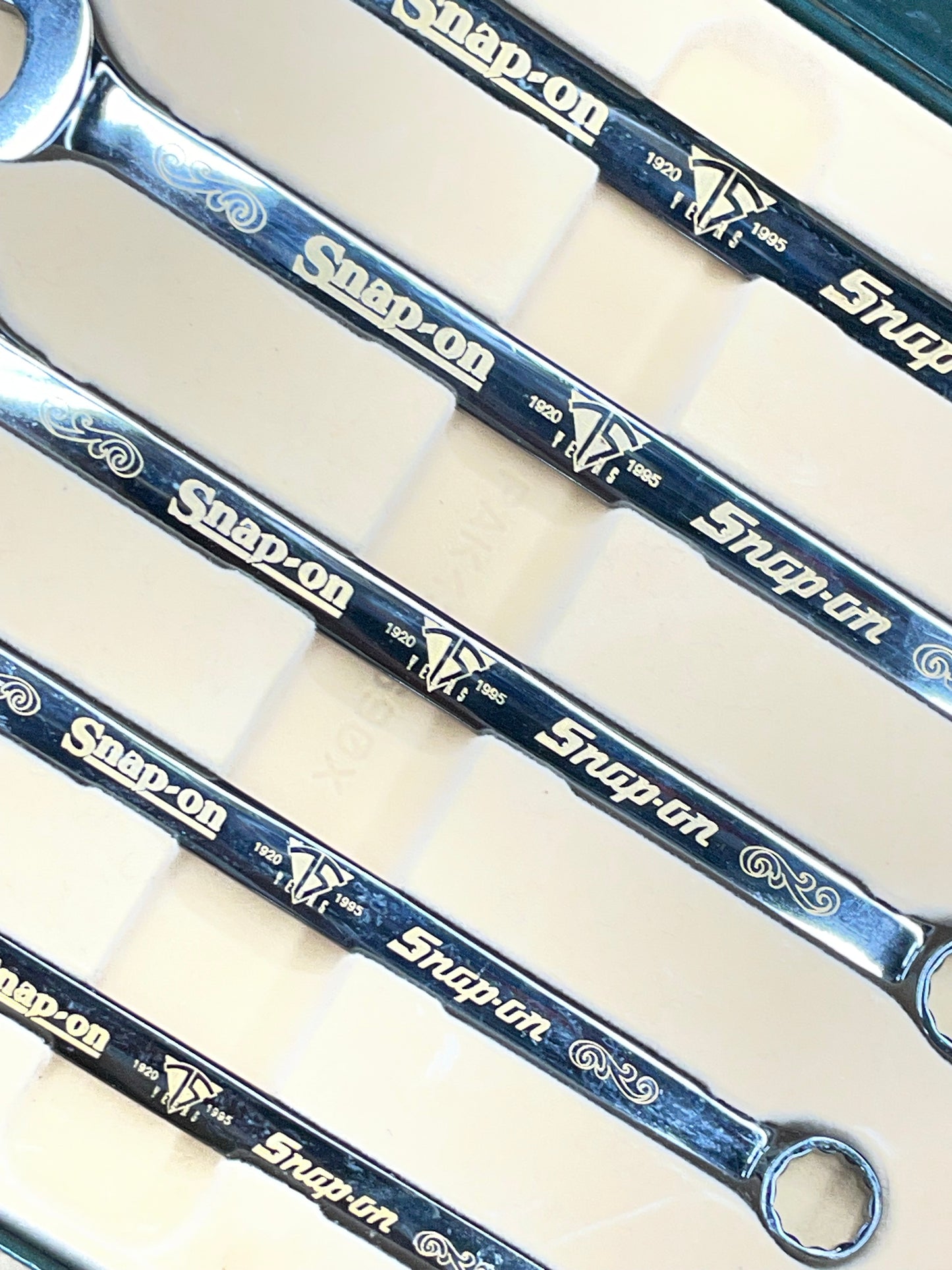 Snap On 75th Anniversary Edition 1995 24K Gold Engraved SAE Wrench Set 5pc USA KRA285