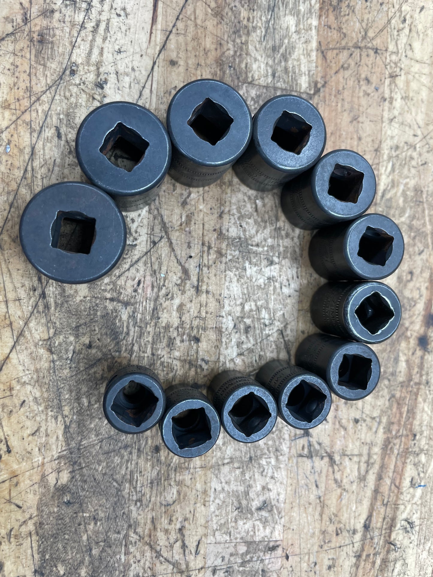 Snap On 3/8” Metric Shallow Impact Socket Set 12pc 8-19mm USA