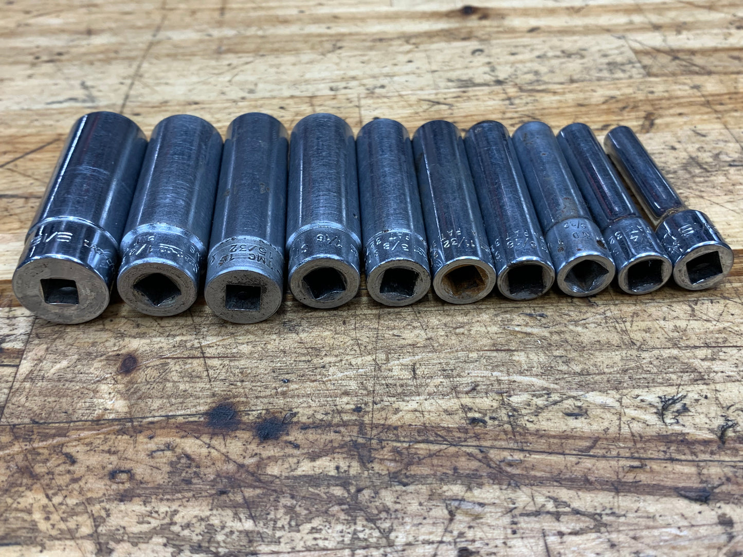 Snap on 1/4" SAE Deep Socket Set 10pc USA