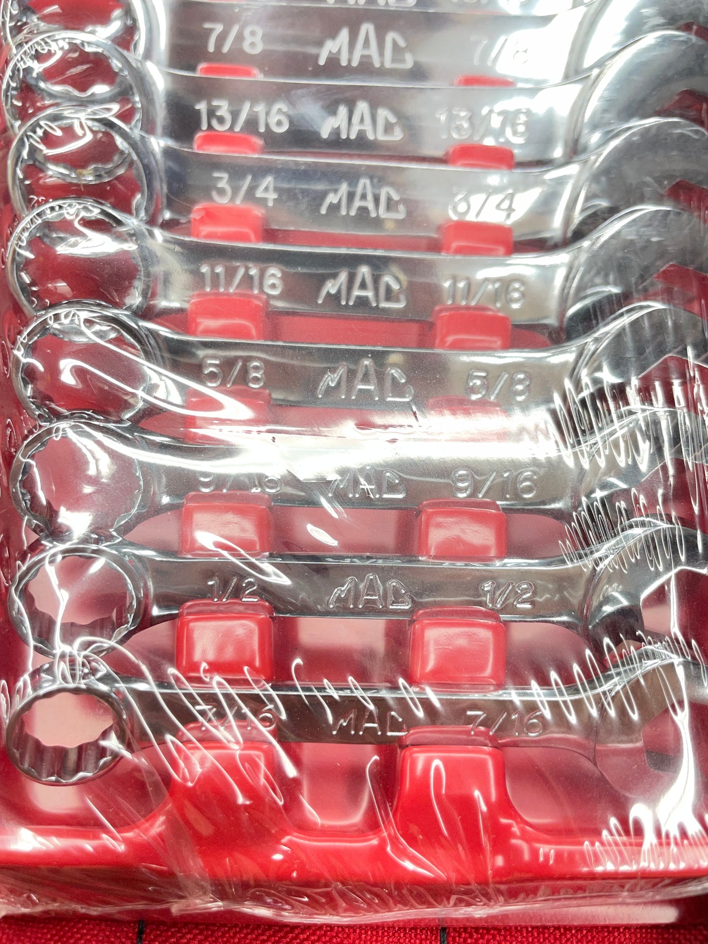 Mac SAE Stubby Combo Wrench Set 7/16”-1” NIB USA VINTAGE SCS102PTR