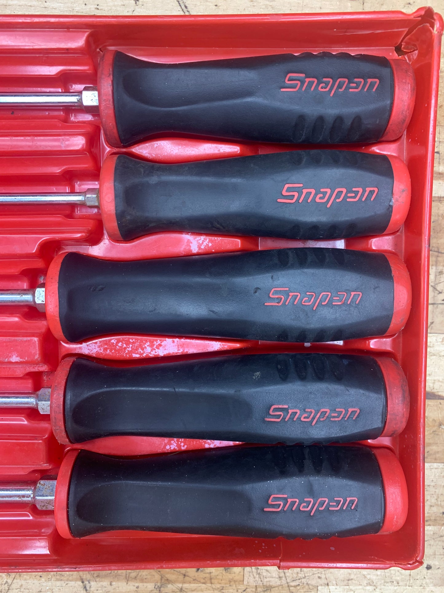 Snap On Screwdriver Set 5pc Phillips/Flathead Vintage Soft Grip USA SGD50BG