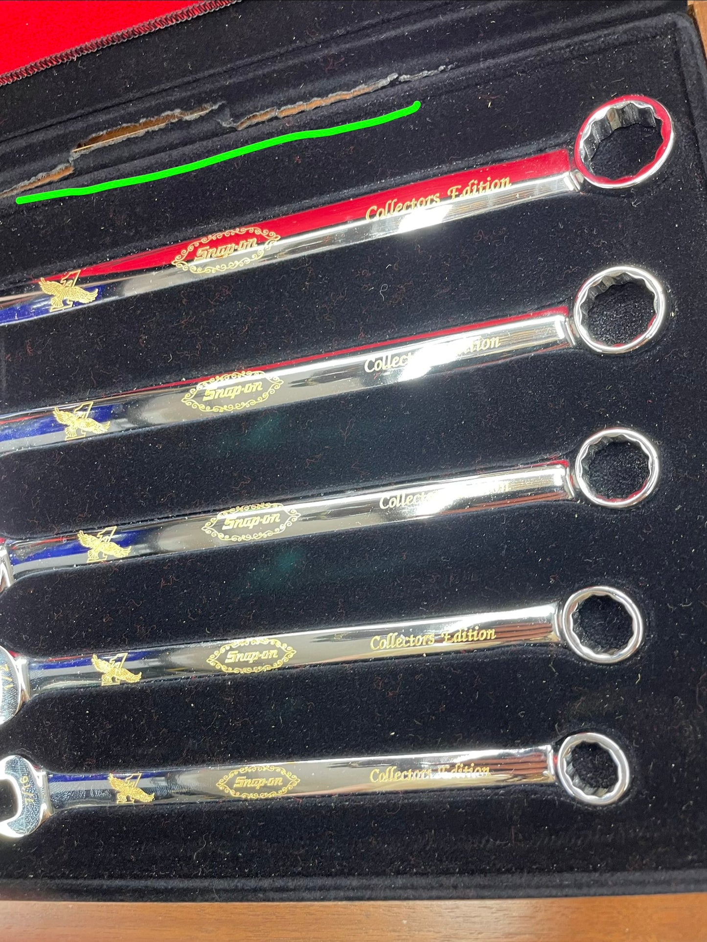 Snap On Collector Wrench Series 24K Gold Engraved SAE Combo Wrench Set 5pc USA