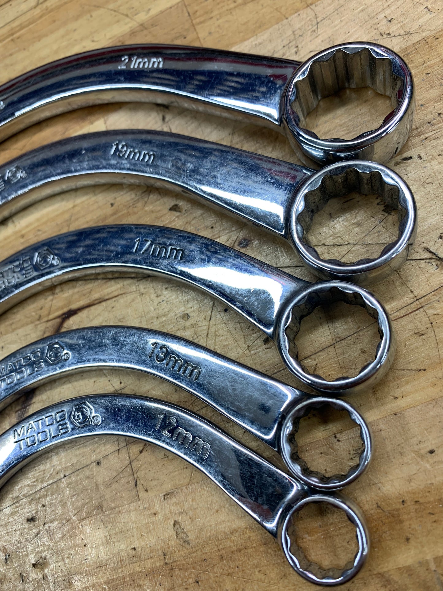 Matco SAE Half Moon Obstruction wrench set 5pc SMHM5T