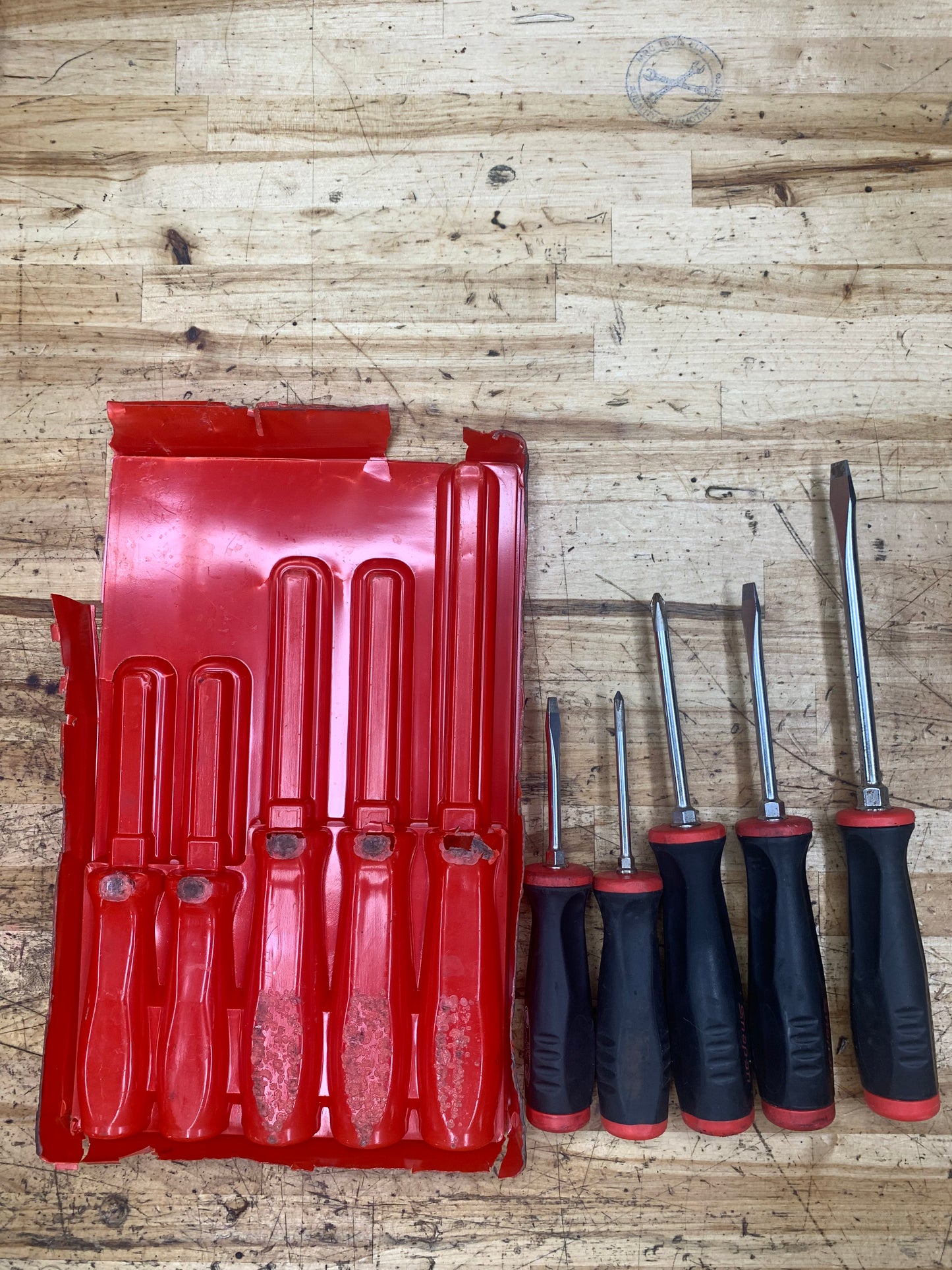 Snap On Screwdriver Set 5pc Phillips/Flathead Vintage Soft Grip USA SGD50BG